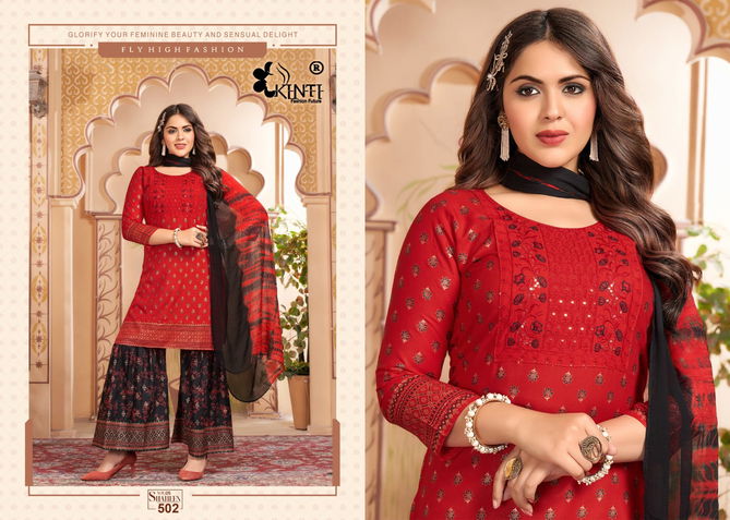 Shaheen Vol 5 By Kinti Rayon Sharara Readymade Suits Wholesale Shop In Surat
